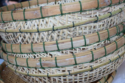 Close-up of wicker basket