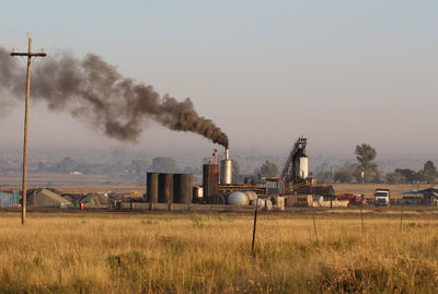 A factory in south africa polluting the air