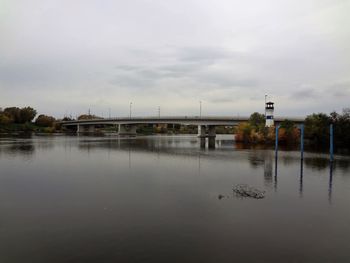 Reflection of trees in water against sky
