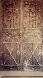 Close-up of closed wooden door