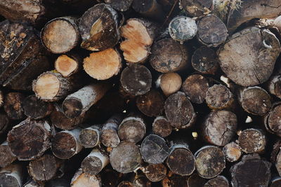 Full frame shot of logs