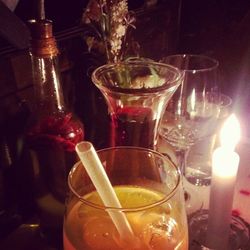 Close-up of wine glass on table