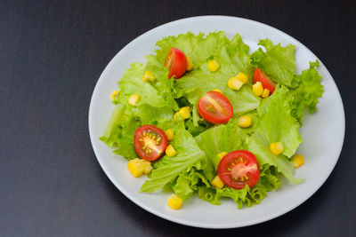 High angle view of salad in plate