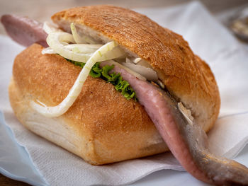 Close-up of bread on table