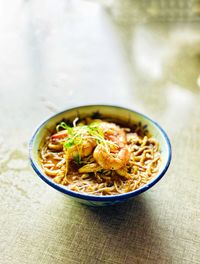 High angle view of food in bowl