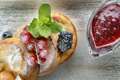 Close-up of food on table