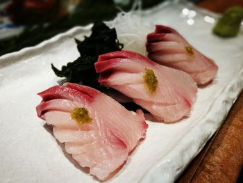 Close-up of sushi on plate