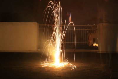 Firework display at night