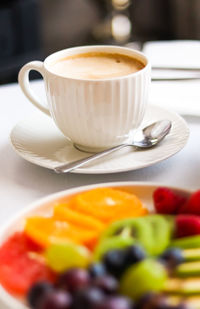 Close-up of food on table