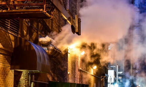 Smoke emitting from air ducts at factory