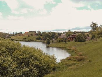 Scenic view of river against sky