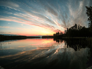 Scenic view of sea at sunset