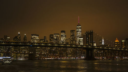 Illuminated city at night