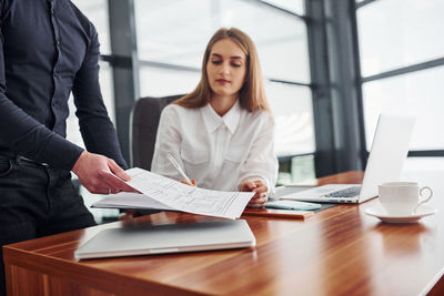 Portrait of businesswoman working at office