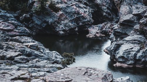 Rock formations in water