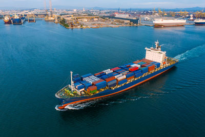 Container cargo logistics shipping import export industry and business service transportation 
