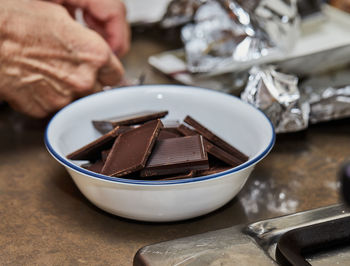 Close-up of food on table