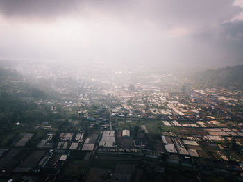 High angle view of townscape against sky