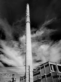 Low angle view of factory against sky