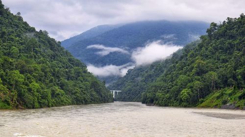 Scenic view of mountains against sky