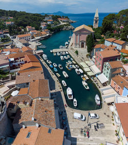 Veli losinj on island losinj in kvarner bay from above