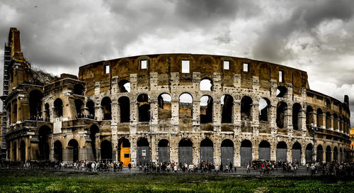 Old ruin building against cloudy sky