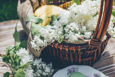 High angle view of food on table