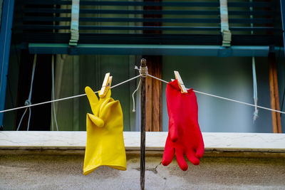 Clothes drying on clothesline