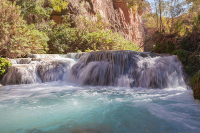 Scenic view of waterfall