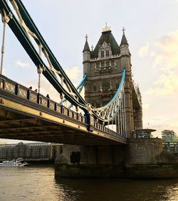 Low angle view of suspension bridge