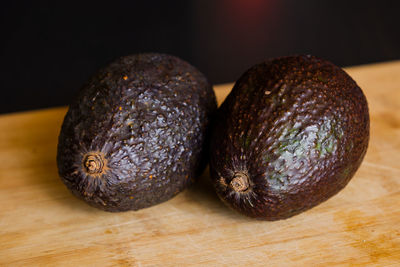 Close-up of avocado on table