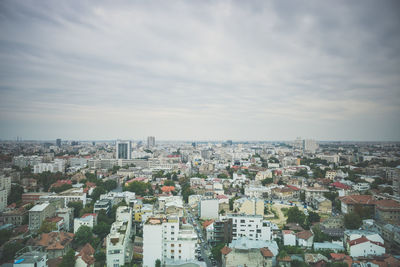 High angle view of cityscape against sky