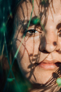 Close-up portrait of a young woman