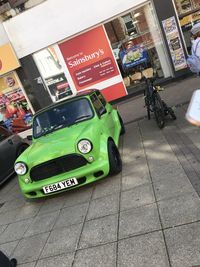 Vintage car on street in city