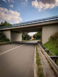 Bridge over road against sky