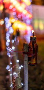 Close-up of illuminated light bulb