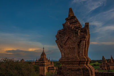 View of temple at sunset