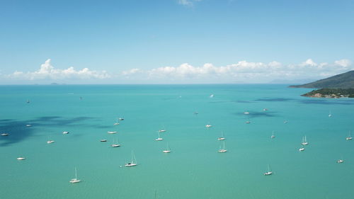 Scenic view of blue sea against sky