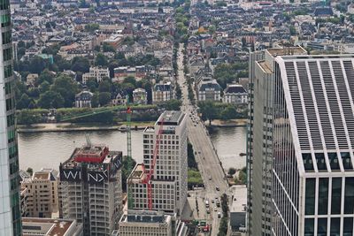 High angle view of bridge over river in city