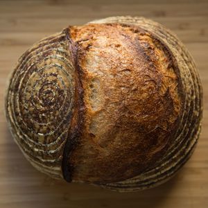 Close-up of bread in basket on table