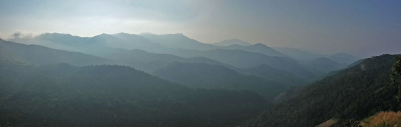 Scenic view of mountains against sky