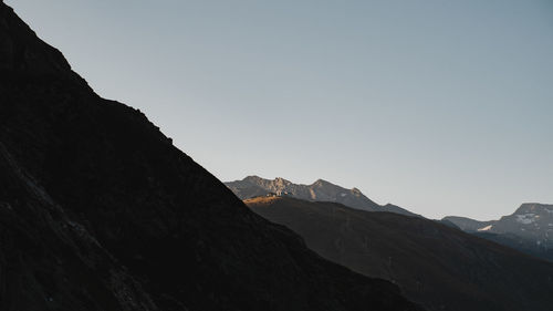 Scenic view of mountains against clear sky