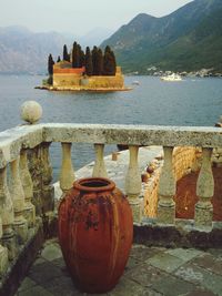 Scenic view of sea and mountains