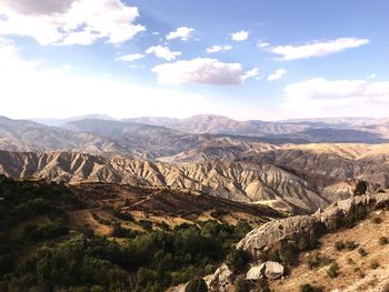 Scenic view of mountains against sky