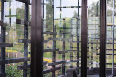 Full frame shot of building seen through window