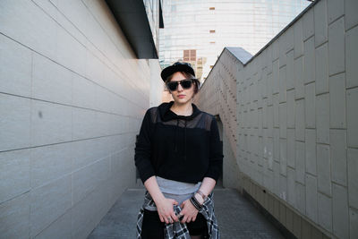 Portrait of woman wearing glasses