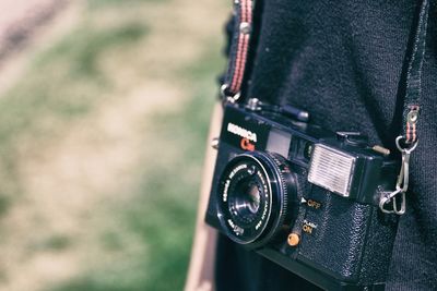 Close-up of vintage camera