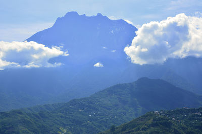 Scenic view of mountains against sky