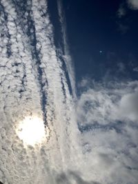 Low angle view of clouds in sky during winter