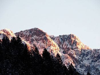 Scenic view of mountains against clear sky